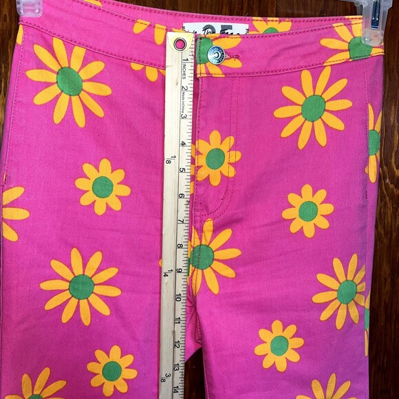 We the Free Flare Jeans Pink Floral Retro Festival Concert Denim Flower 25 - Picture 7 of 12